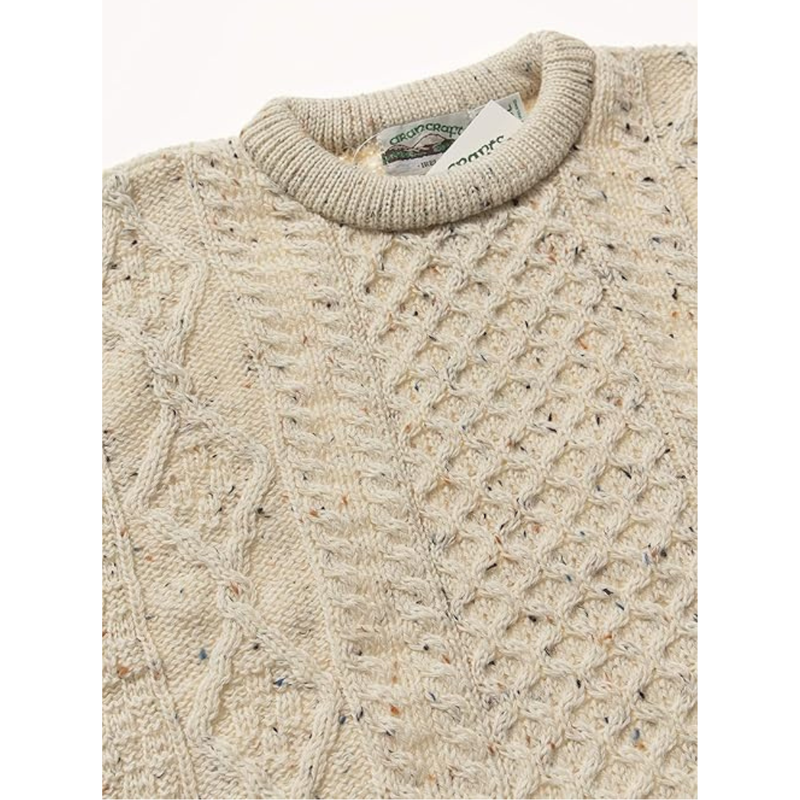 Pure Wool Crew Neck Sweater - Fleck